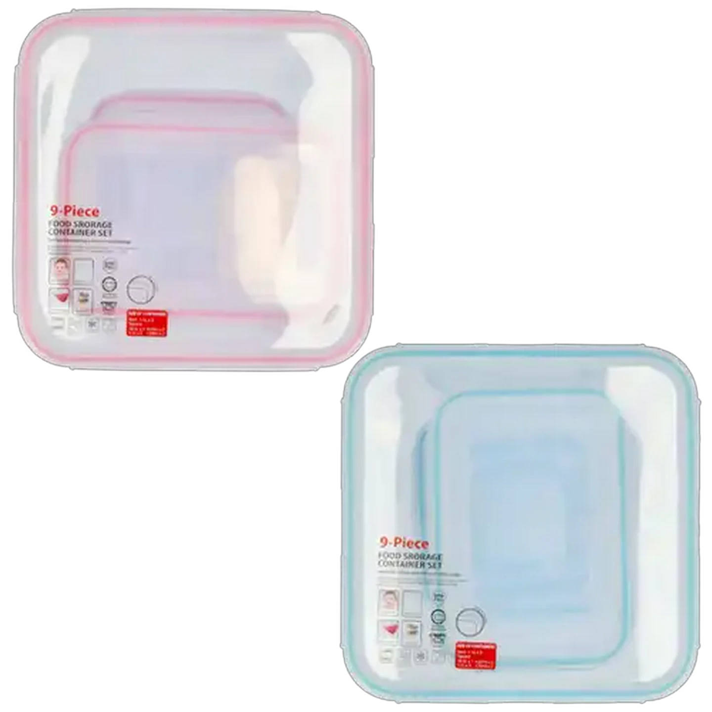 Image of Food Storage Container Set 9 Piece (Colour May Vary)