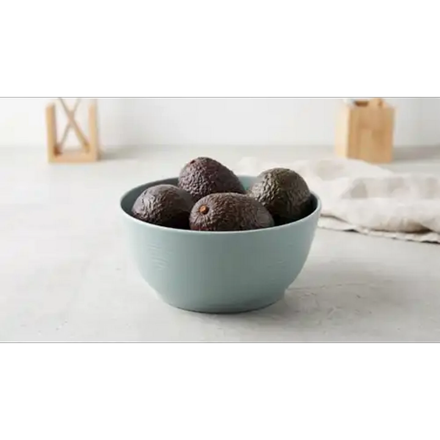 Image of Earth Tone Blue Melamine Salad Bowl