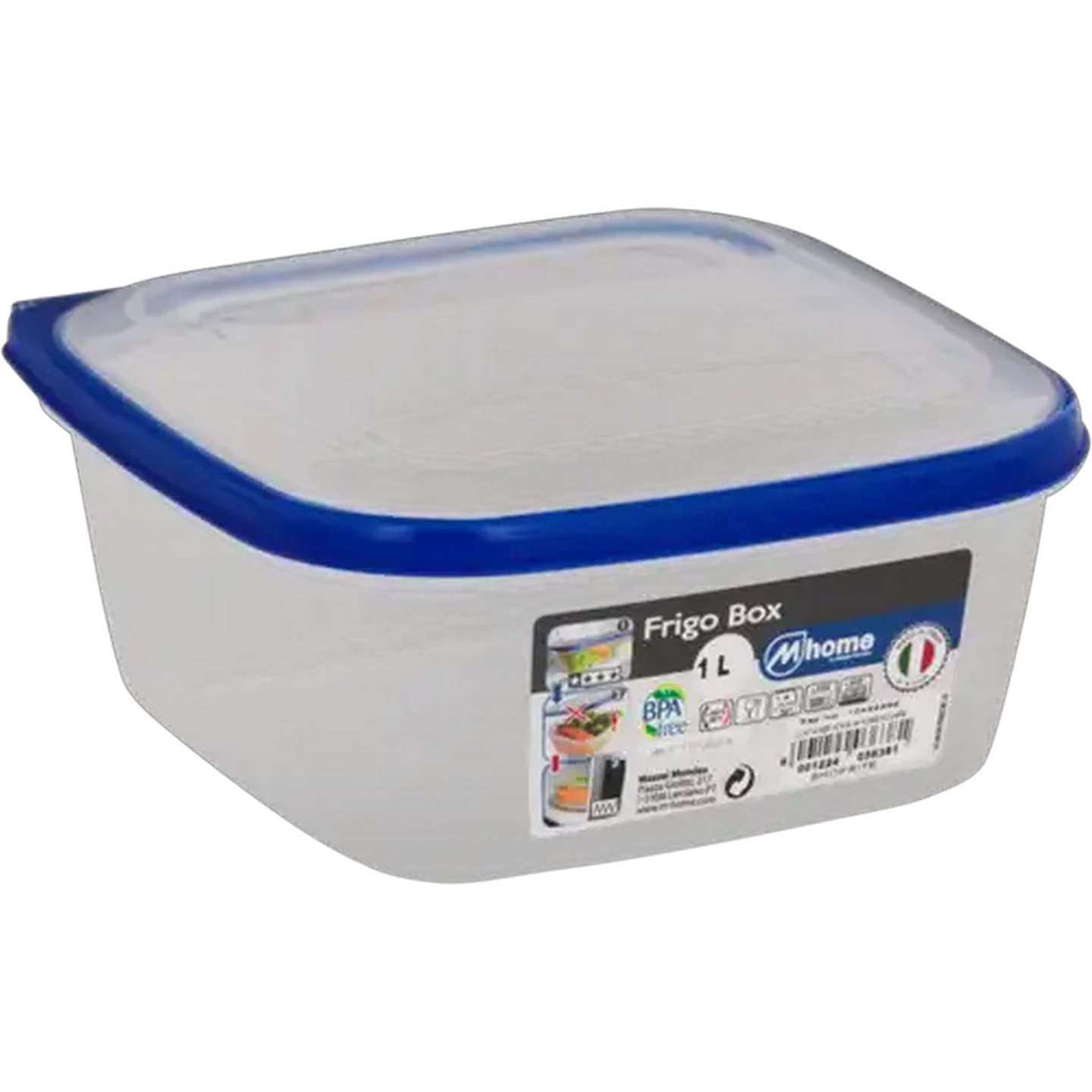 Image of M-Home Blue Frigo Box Square Container 1L