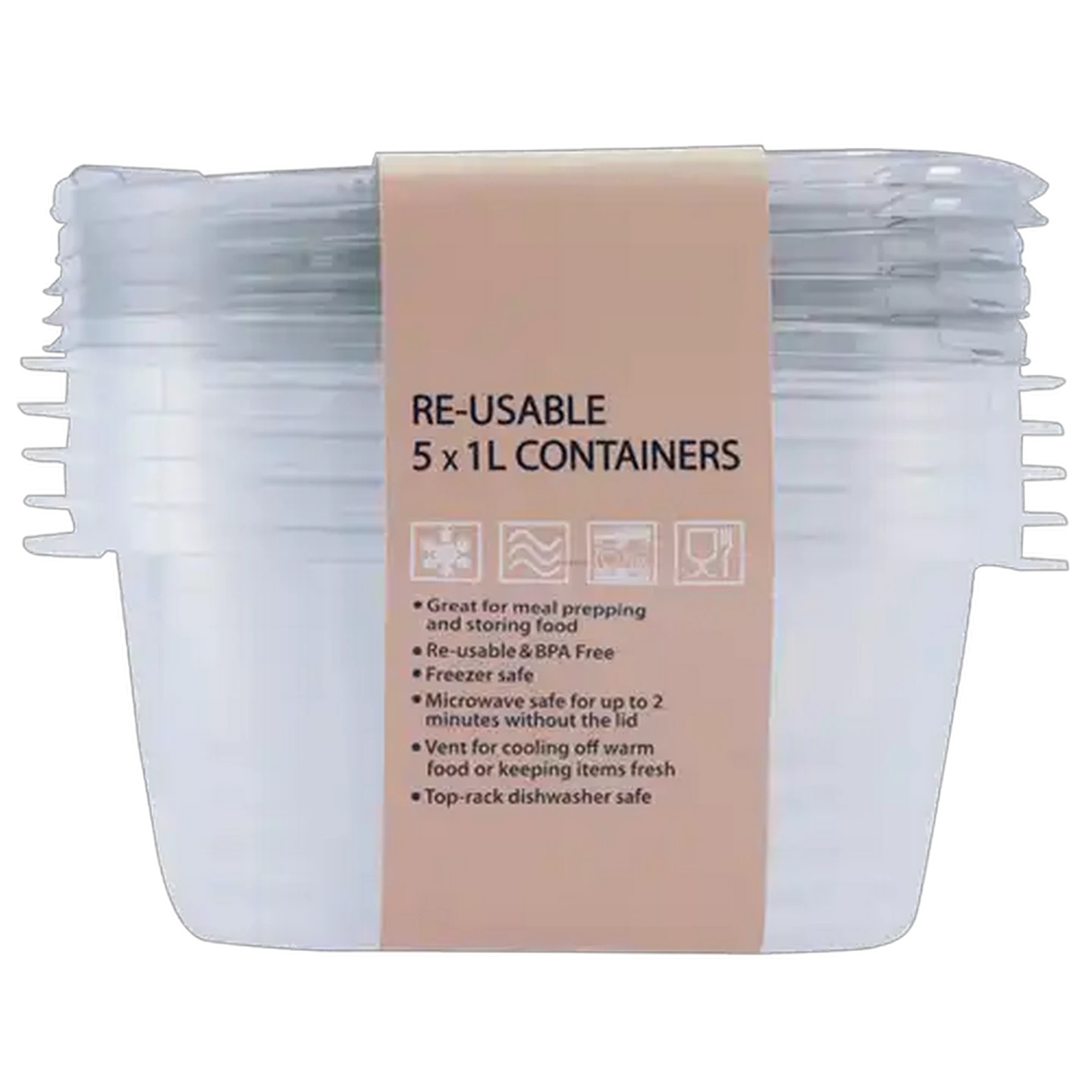 Image of Reusable Food Storage Container Set 5-Pack