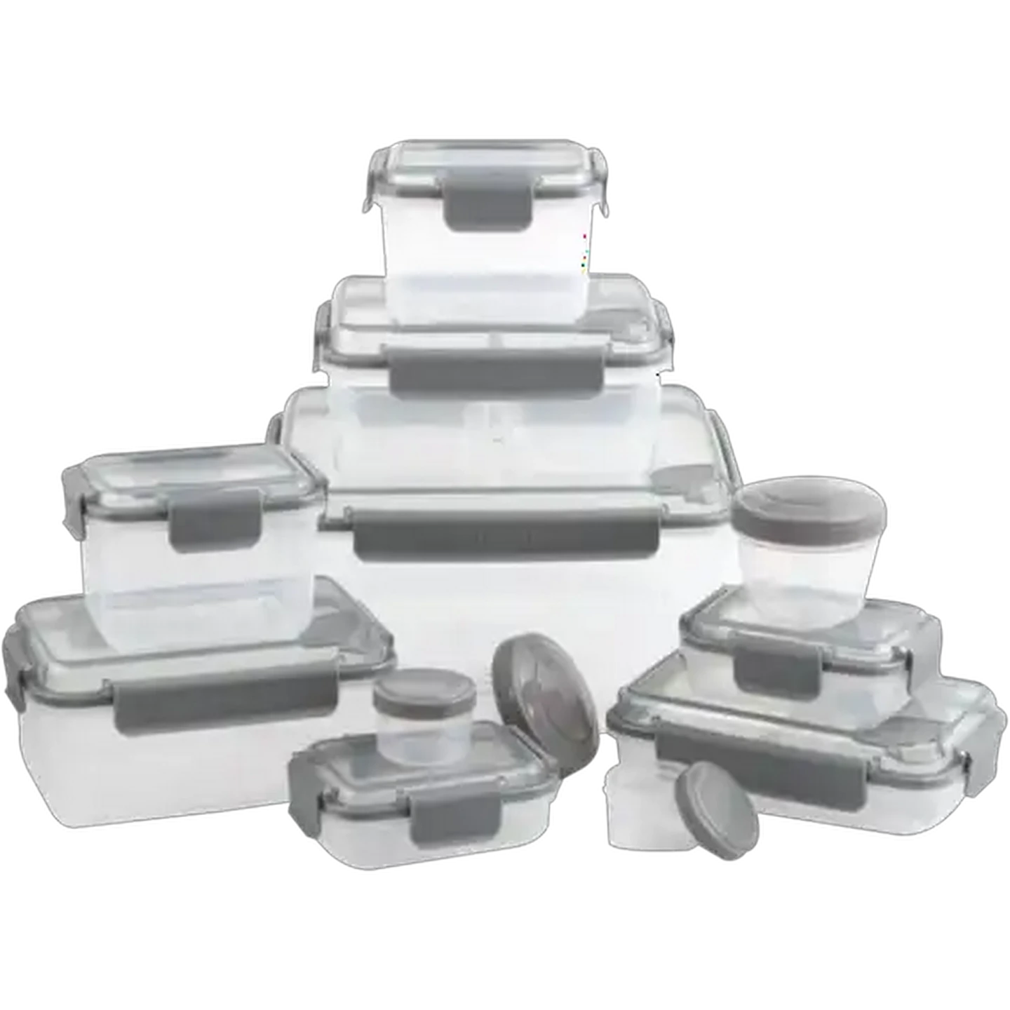 Image of Plastic Airtight Clip Lock Food Storage Container Set 24-Piece