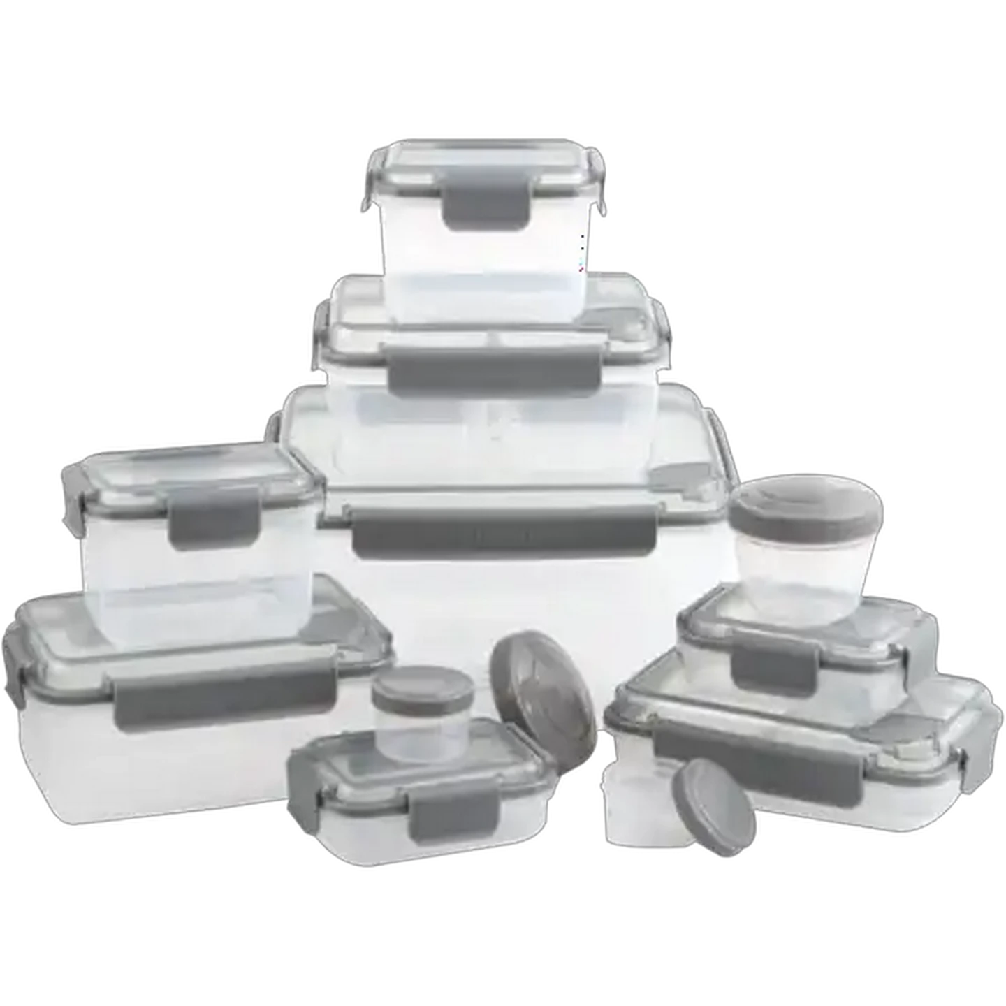 Image of Plastic Airtight Clip Lock Food Storage Container Set 24-Piece