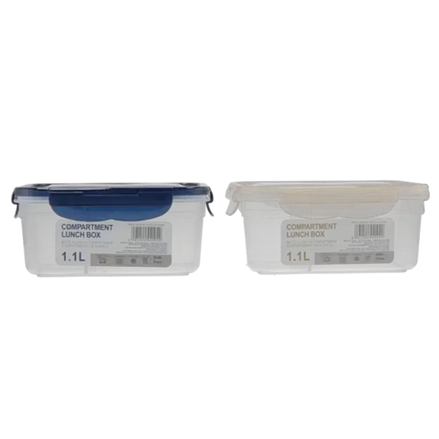 Image of Simple Clip & Divider Lunch Box 1.1L (Colour May Vary)