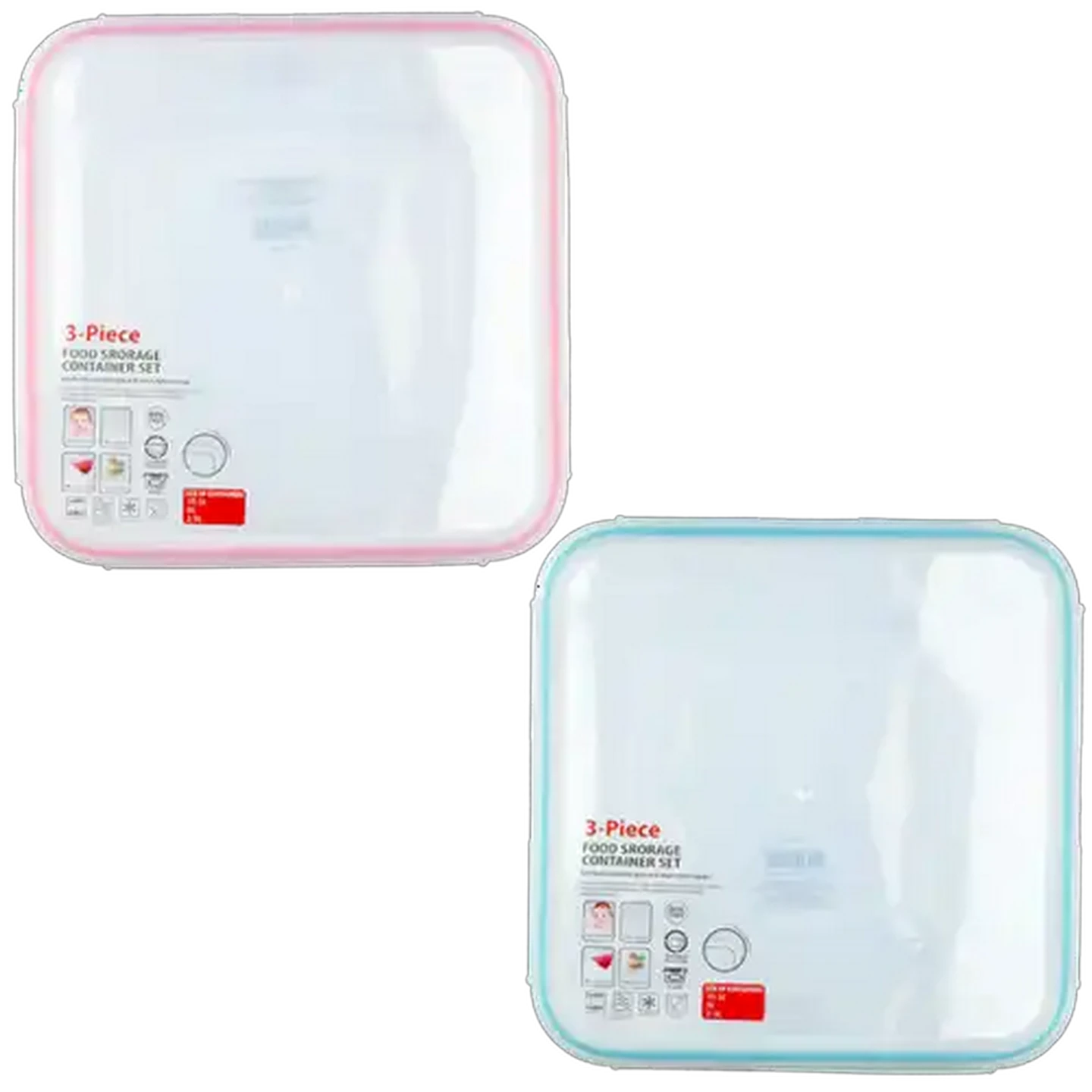Image of Food Storage Container Set 3 Piece (Colour May Vary)