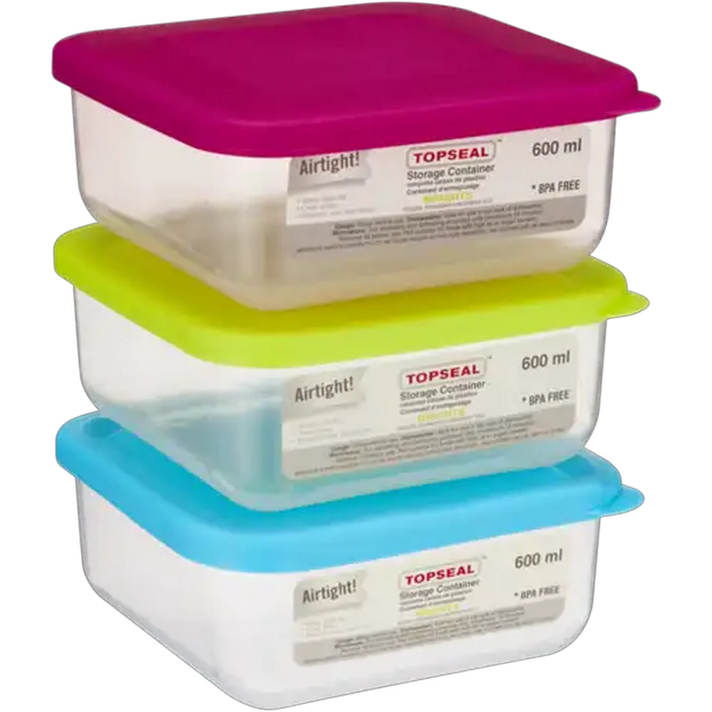 Image of Topseal Brights Storage Container 600ml (Colour May Vary)