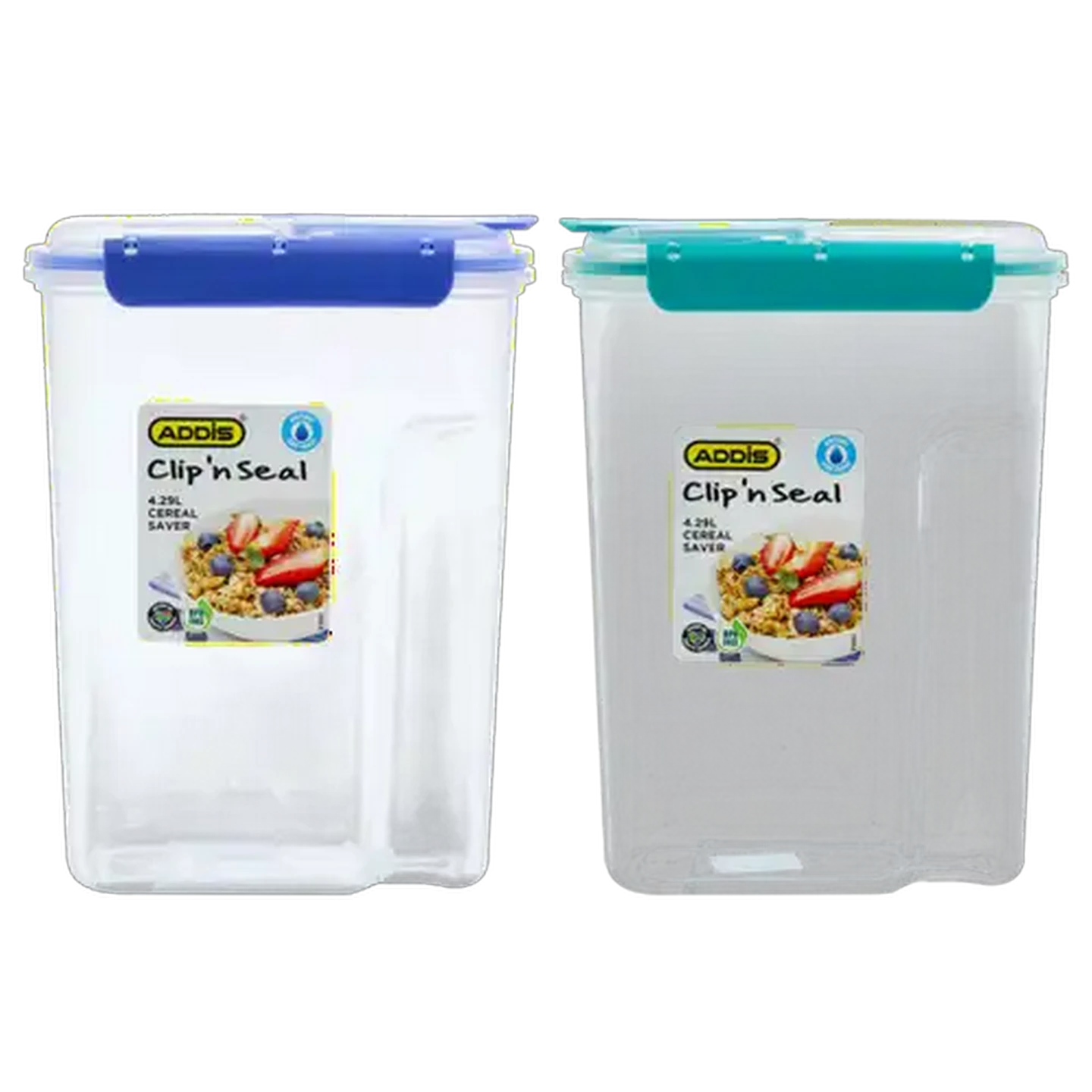 Image of ADDIS Plastic Clip 'n Seal Cereal Container 4.2L (Colour May Vary)