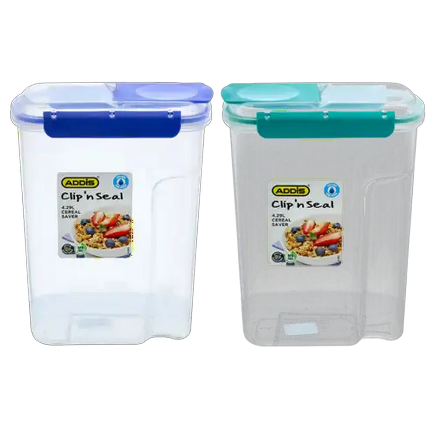 Image of ADDIS Plastic Clip 'n Seal Cereal Container 4.2L (Colour May Vary)