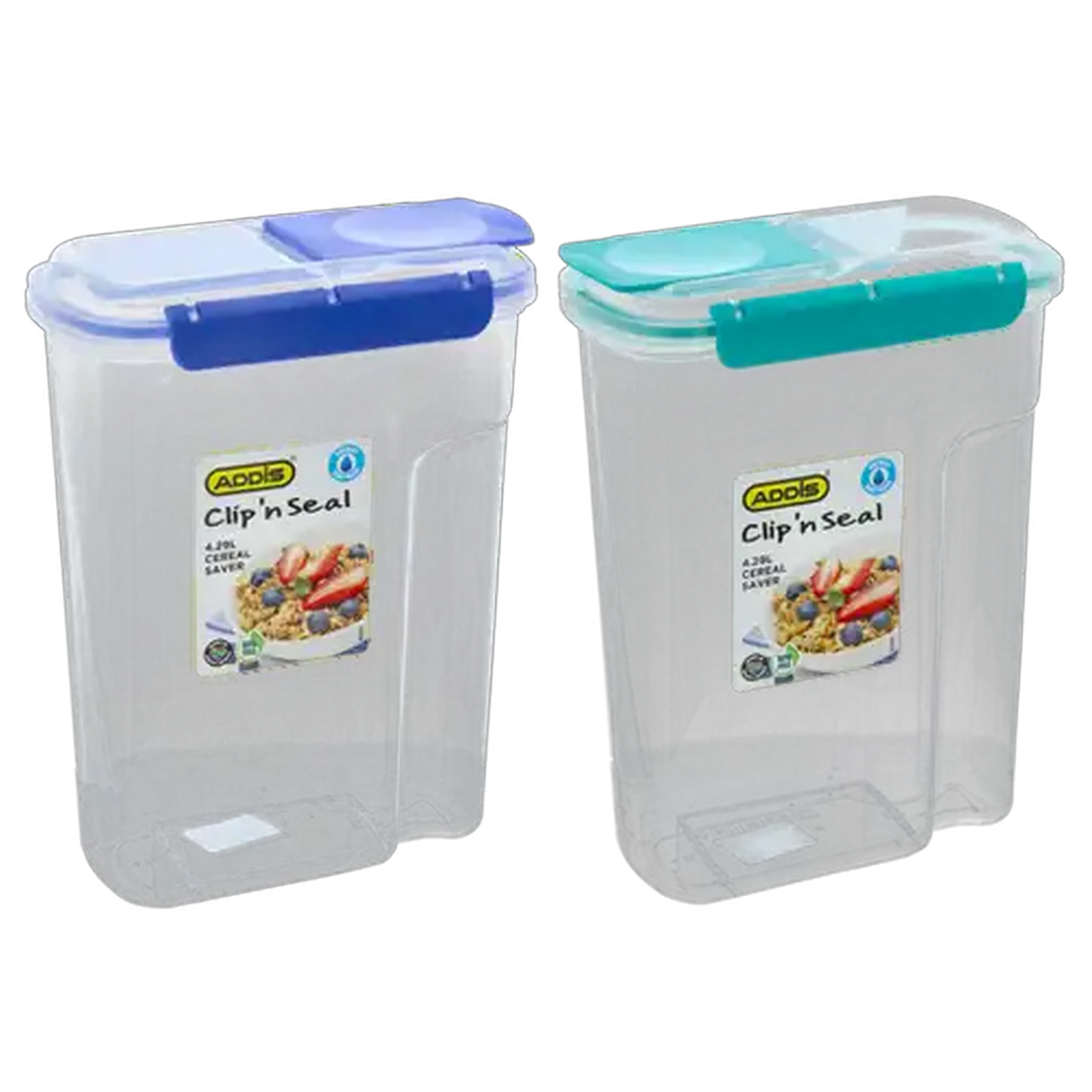 Image of ADDIS Plastic Clip 'n Seal Cereal Container 4.2L (Colour May Vary)