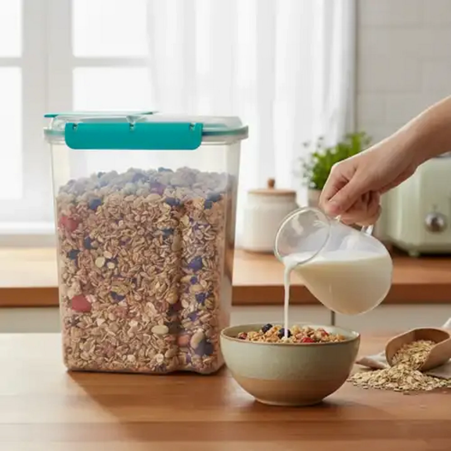 Image of ADDIS Plastic Clip 'n Seal Cereal Container 4.2L (Colour May Vary)