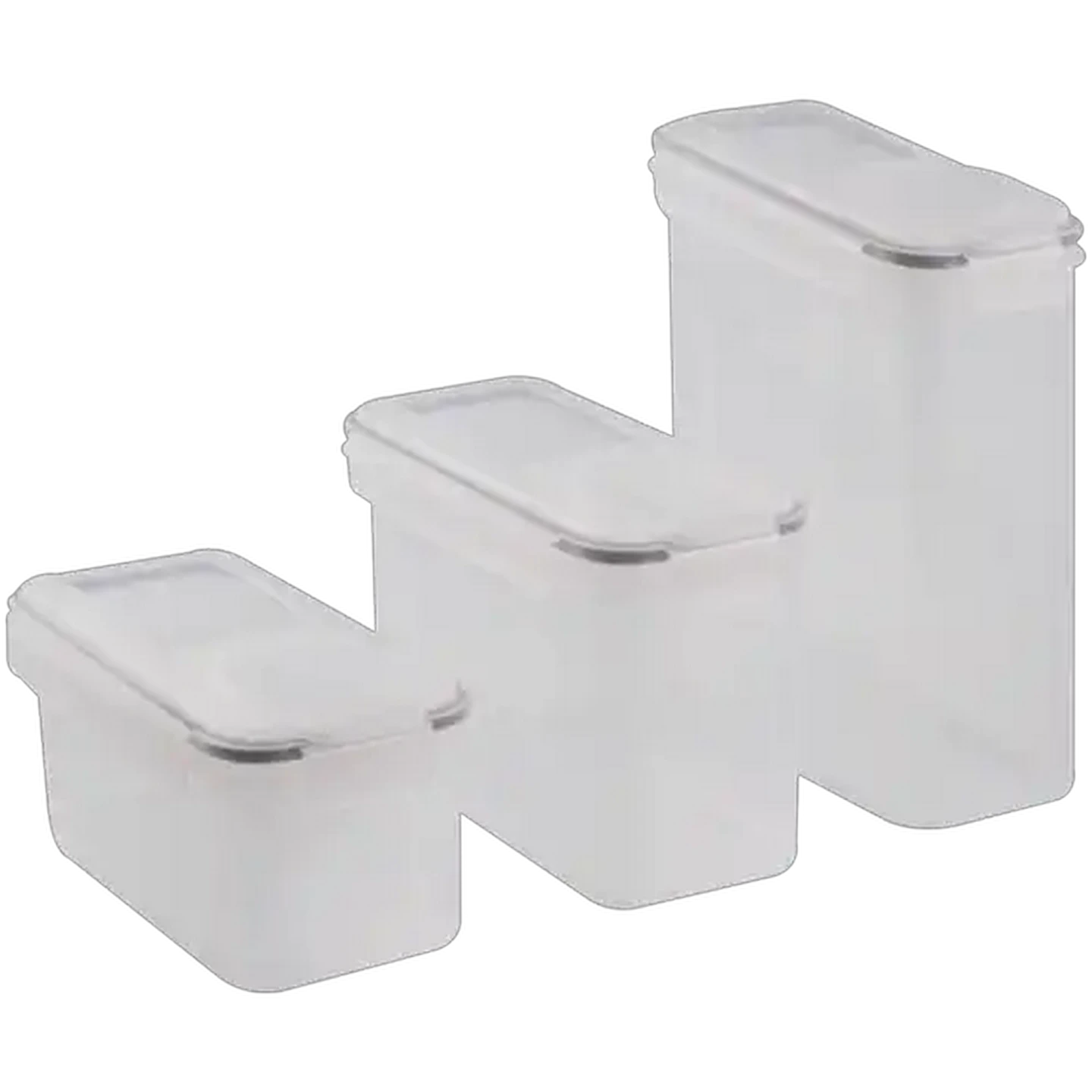 Image of Transparent Easy Pour Dry Food Container Set 3-Pack
