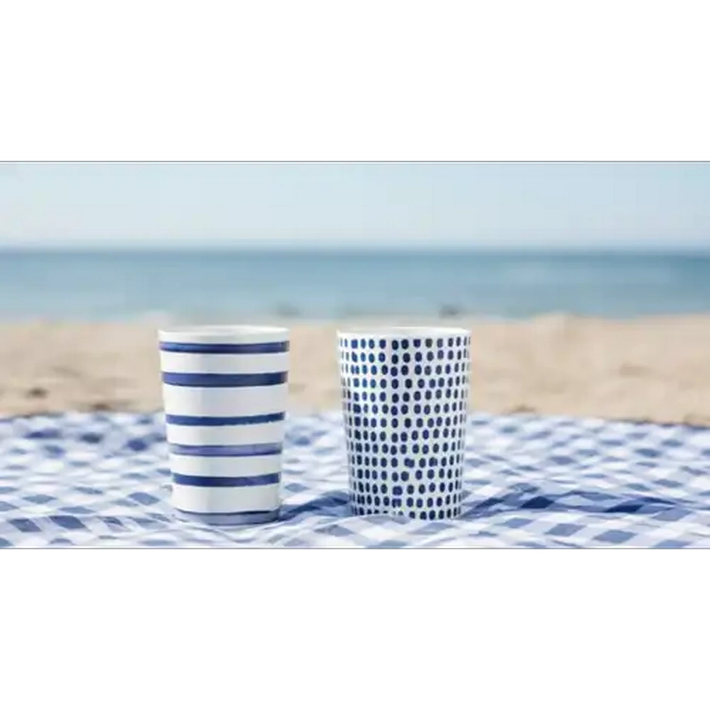 Image of Melamine Mix Beach House Blue Tumbler (Design May Vary)