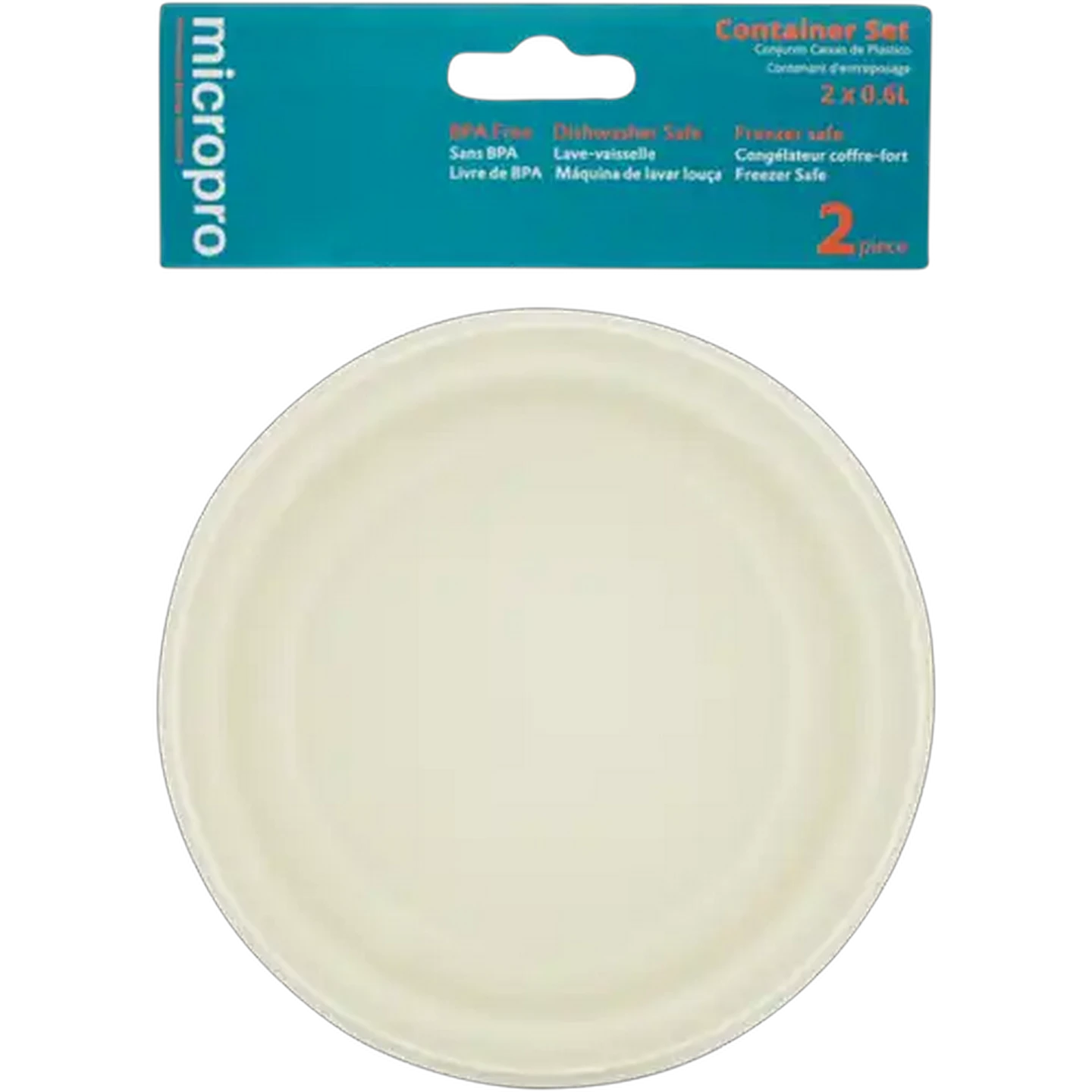Image of Micropro White Plastic Food Containers 0.6L Set