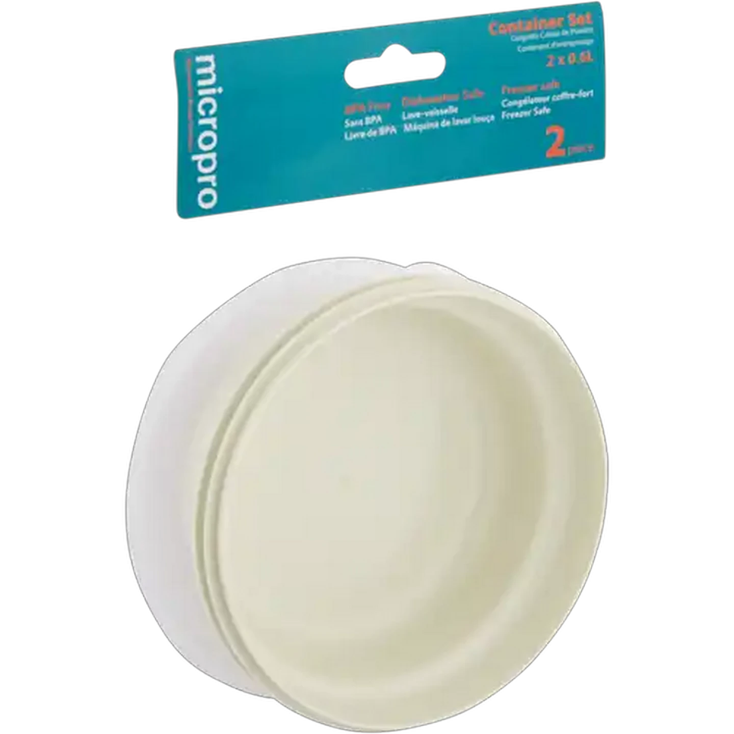 Image of Micropro White Plastic Food Containers 0.6L Set