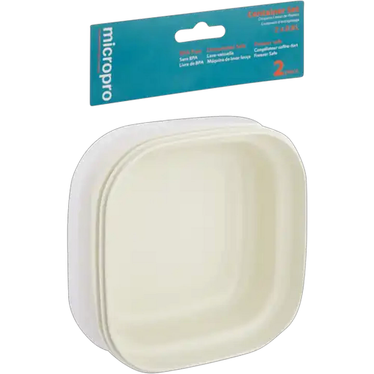 Image of Micropro Square Plastic Food Storage Container Set 2 Piece