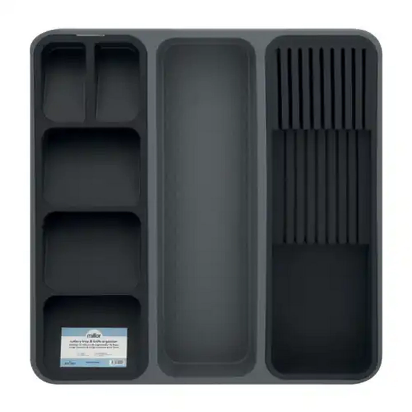 Image of Millor Black & Grey Cutlery Tray & Organiser