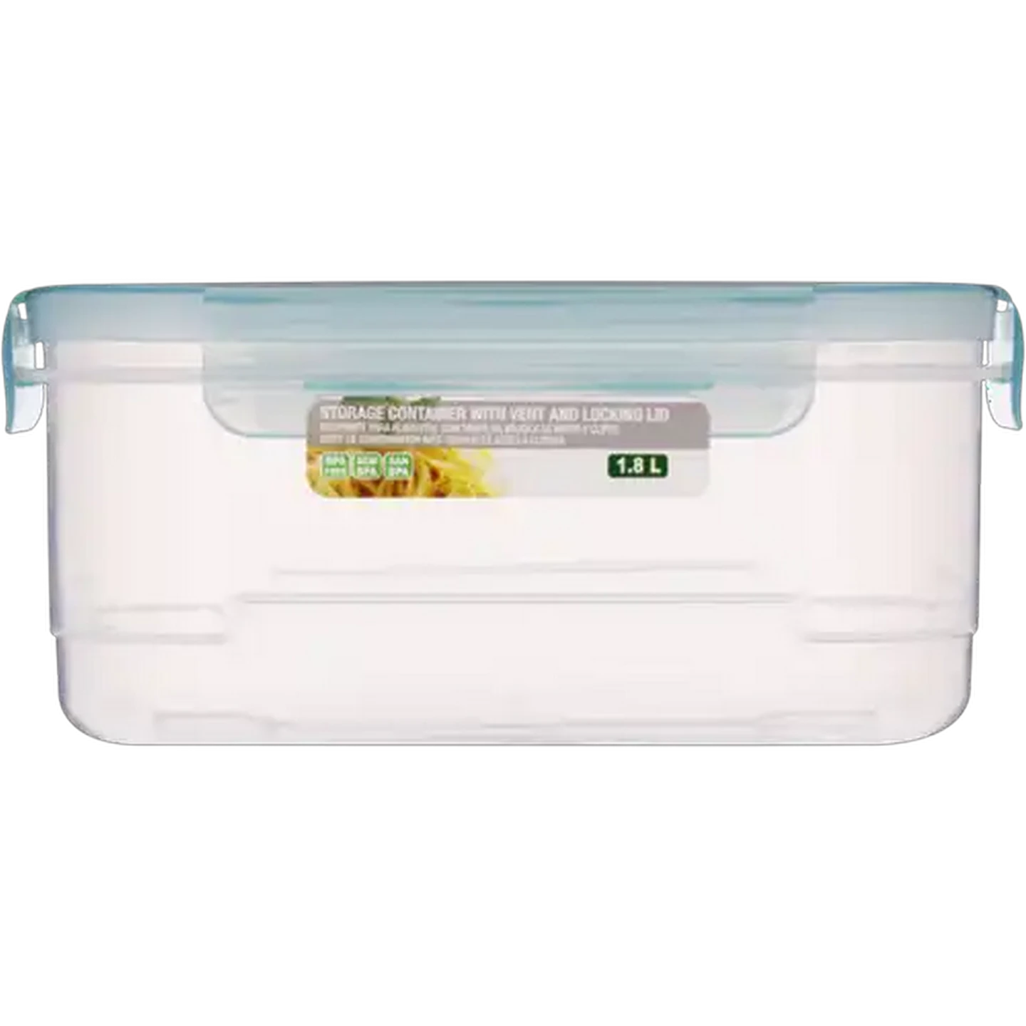 Image of Home Discovery Rectangular Food Storage Container With Vent & Locking Lid 1.8L
