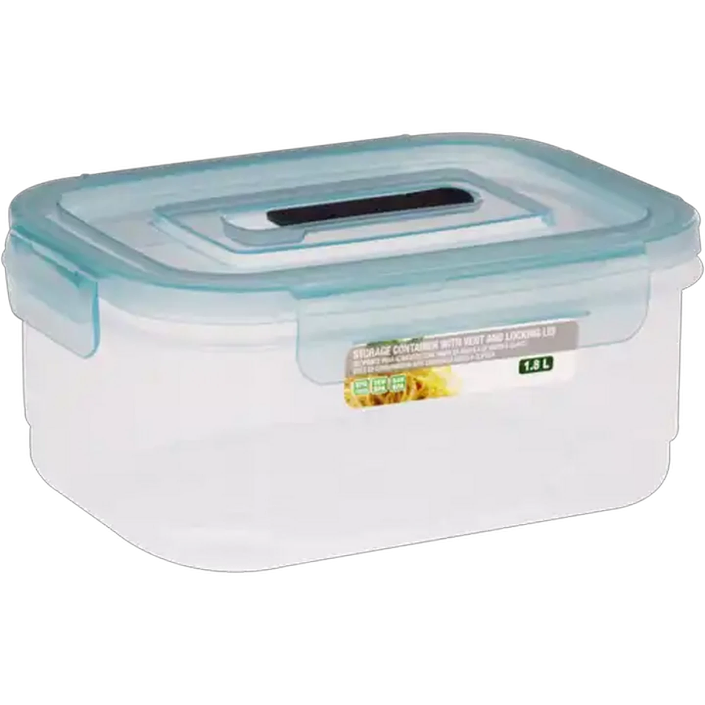 Image of Home Discovery Rectangular Food Storage Container With Vent & Locking Lid 1.8L