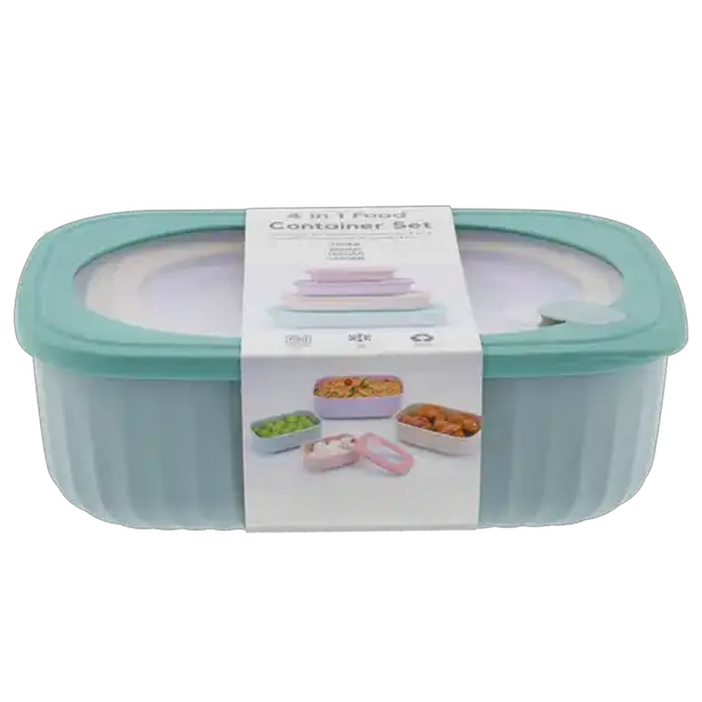 Image of Gelin Plastic Salad Container Rectangular Set 4-Piece