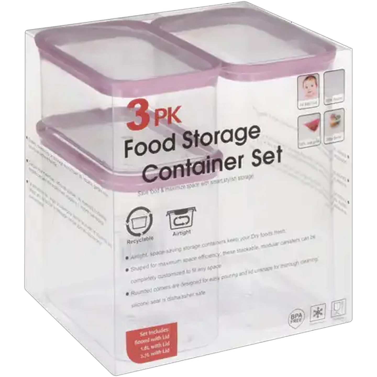 Image of TPR Food Storage Container Set 3 Piece