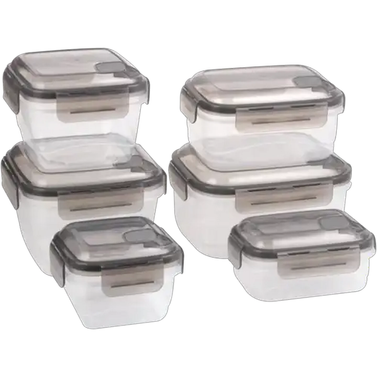 Image of Silicone Sealed Grey Clip Lock Food Storage Set 12-Piece