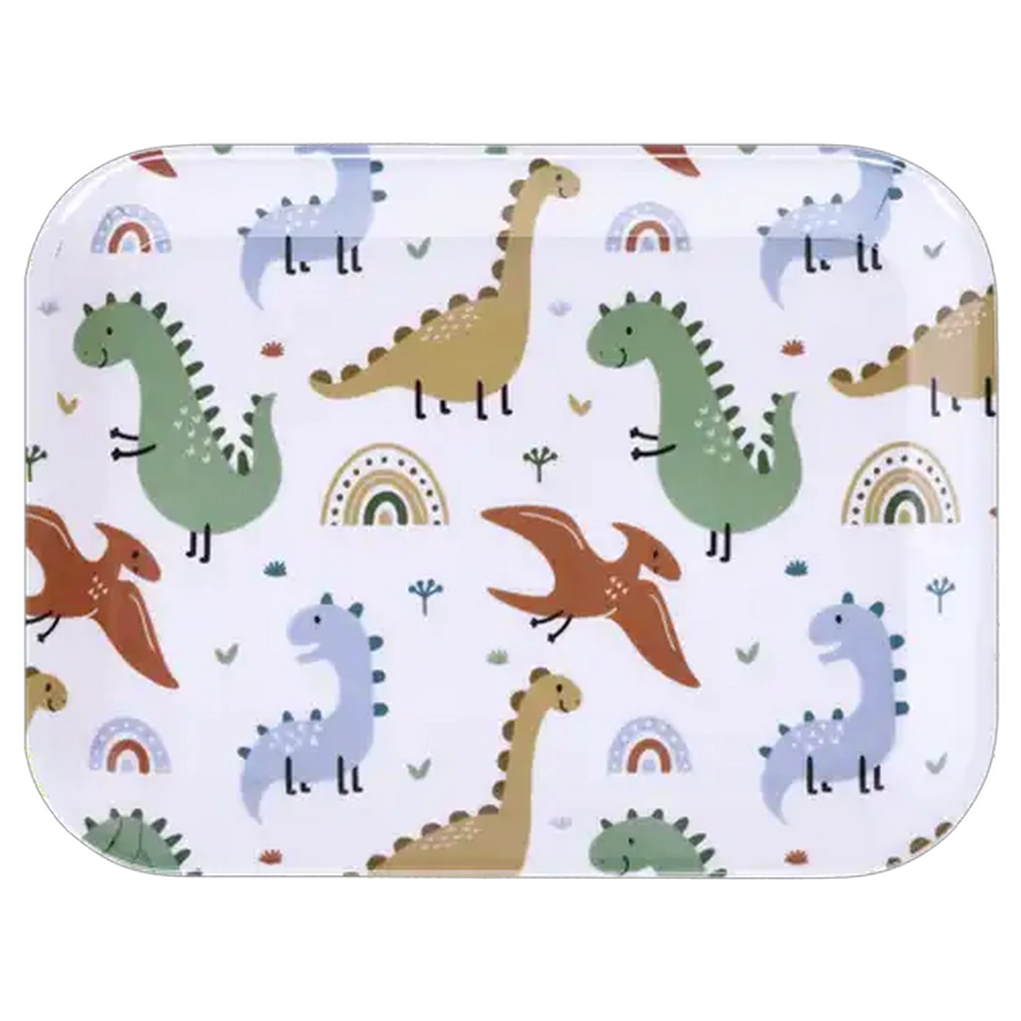 Image of Melamine Small Kids Rectangle Tray (Design May Vary)