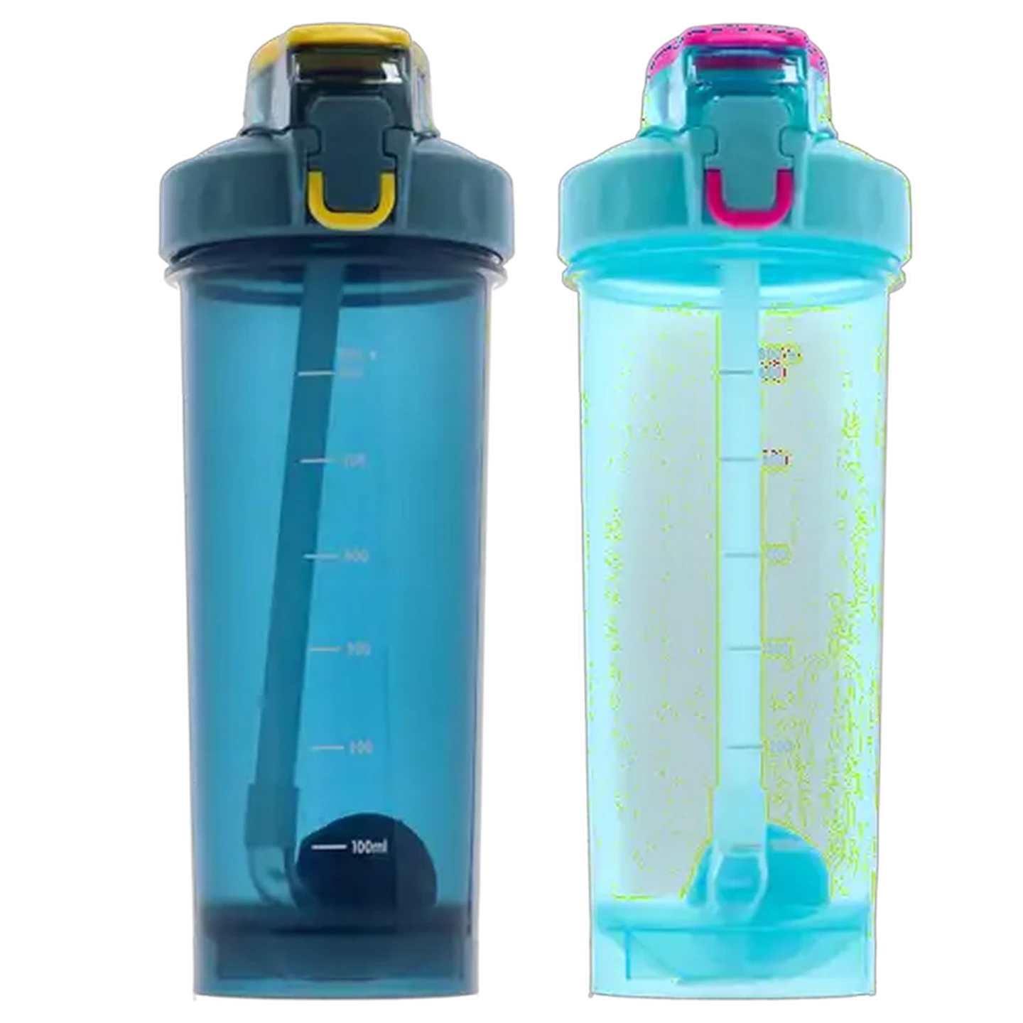 Image of Gym Protein Plastic Bottle with Straw 800ml (Colour May Vary)