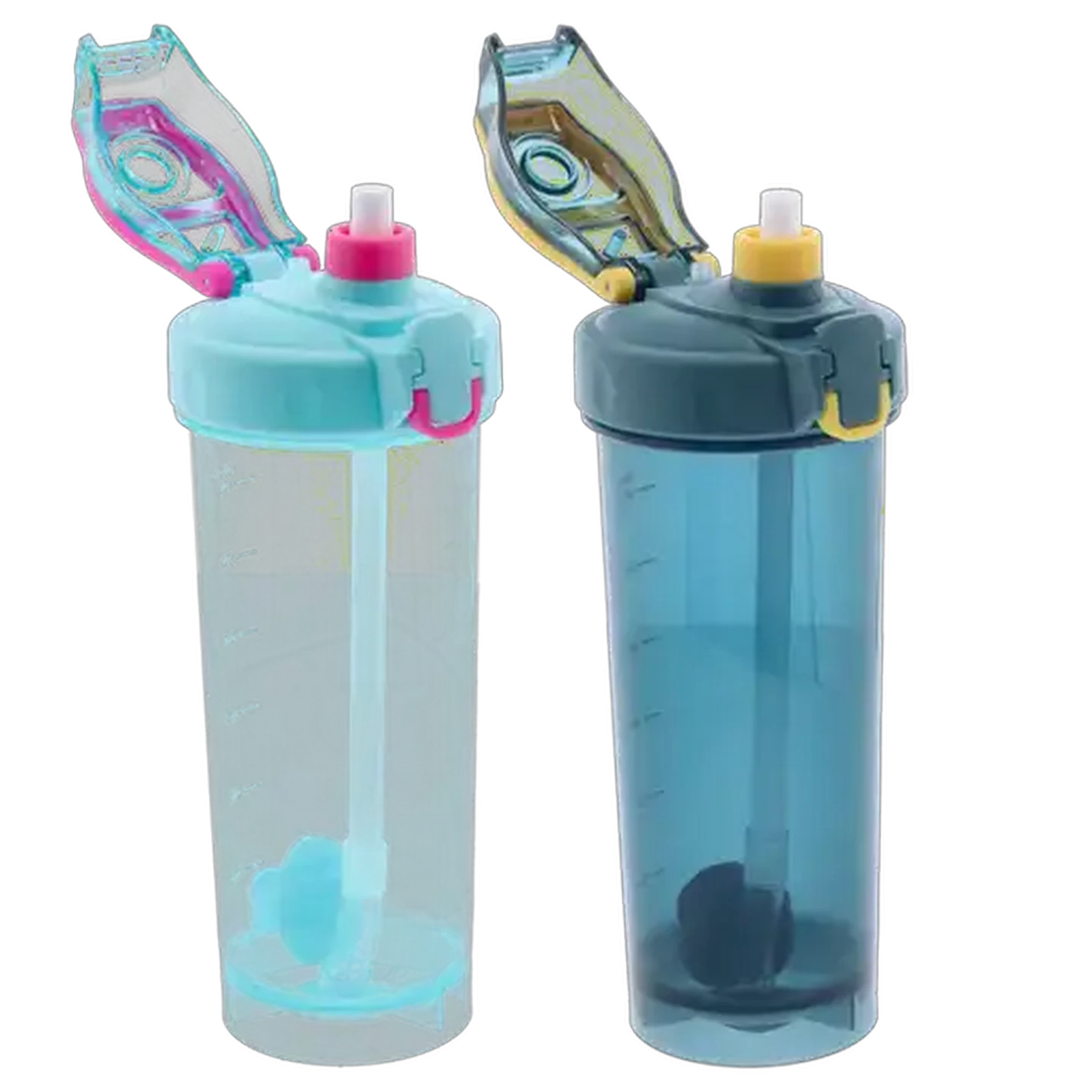 Image of Gym Protein Plastic Bottle with Straw 800ml (Colour May Vary)