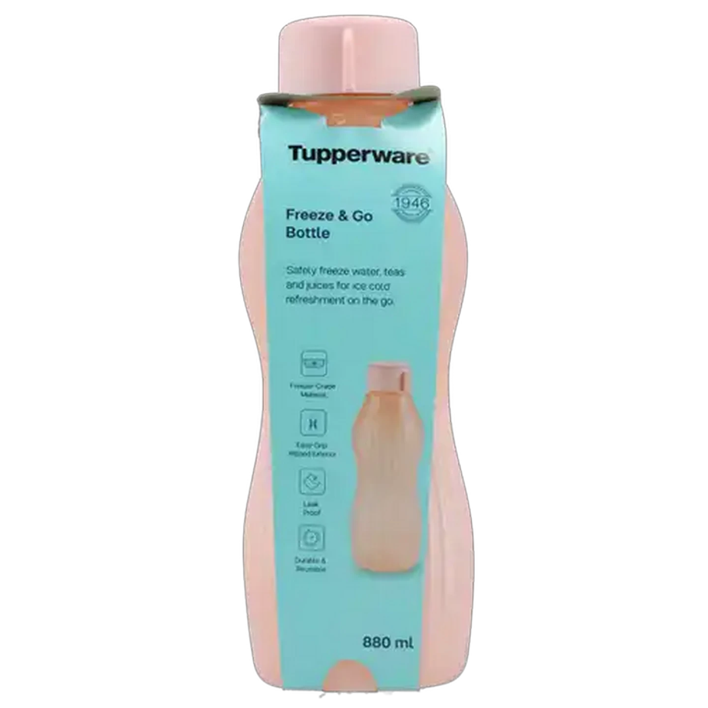 Image of Tupperware Pink Freeze and Go Bottle 880ml