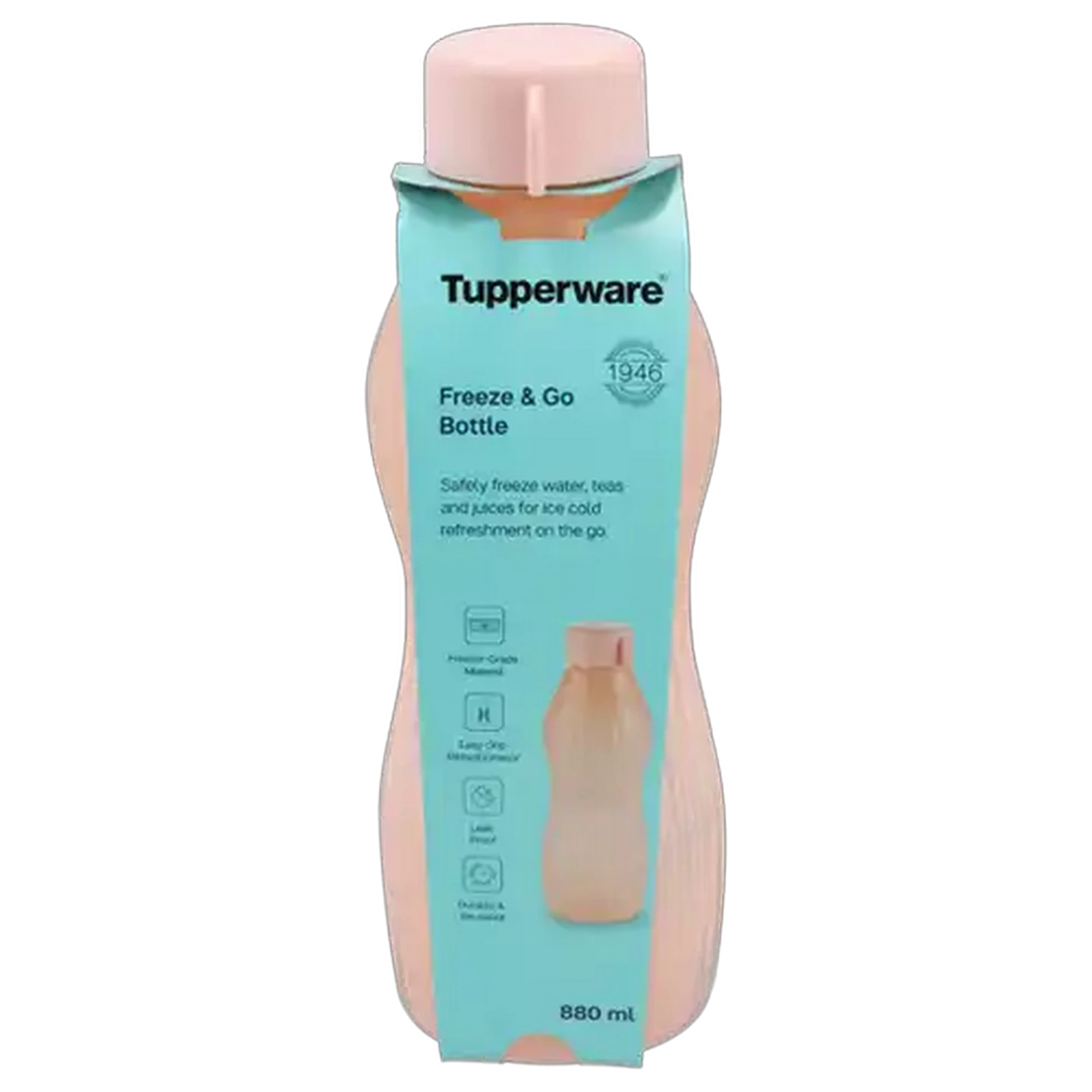 Image of Tupperware Pink Freeze and Go Bottle 880ml