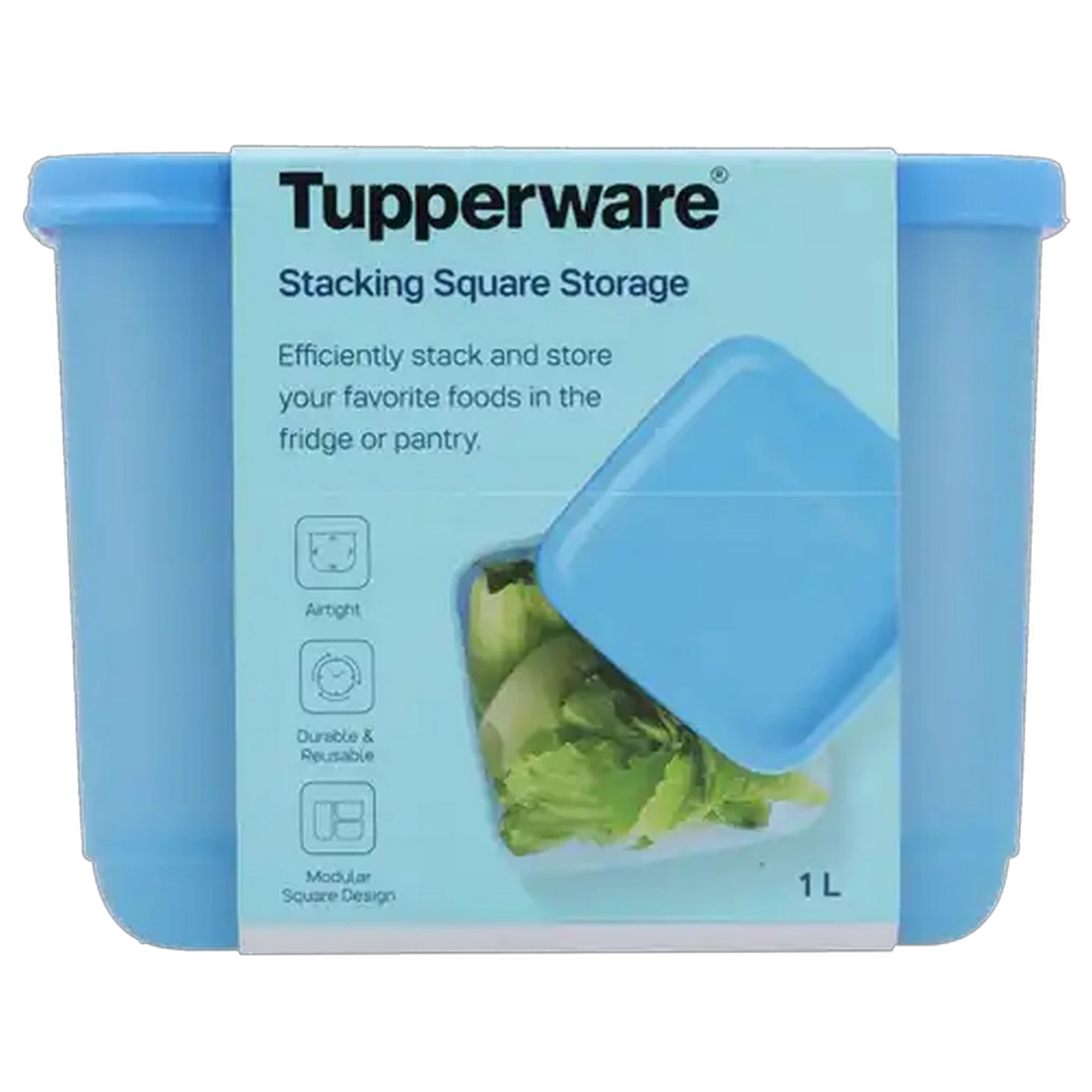Image of Tupperware Blue Cubix Container 1L