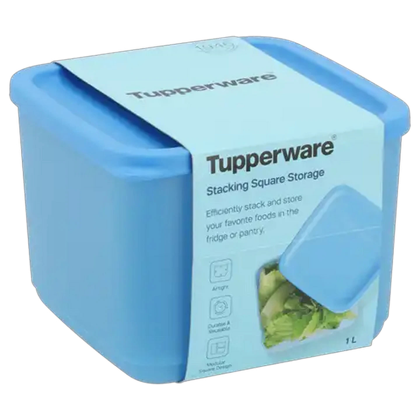 Image of Tupperware Blue Cubix Container 1L