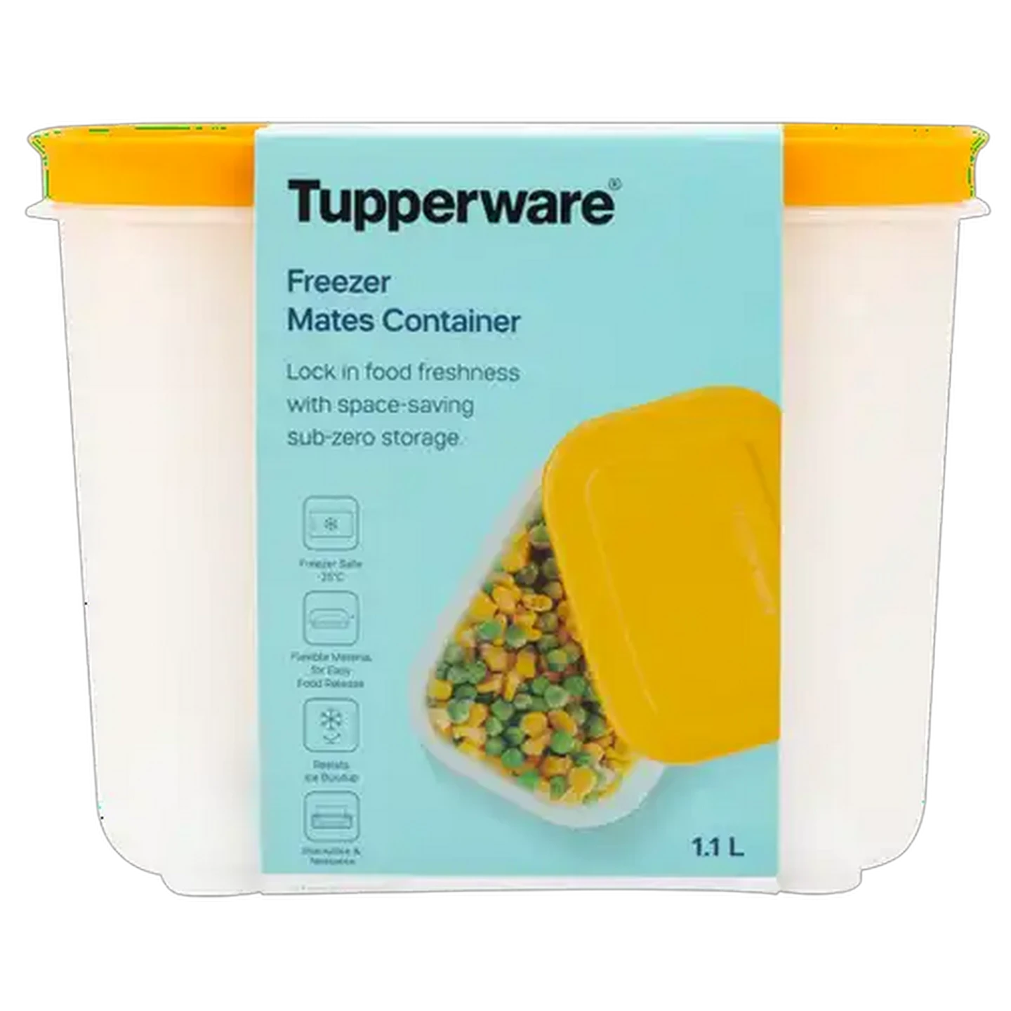 Image of Tupperware Orange Freezer Mates Container 1.1L