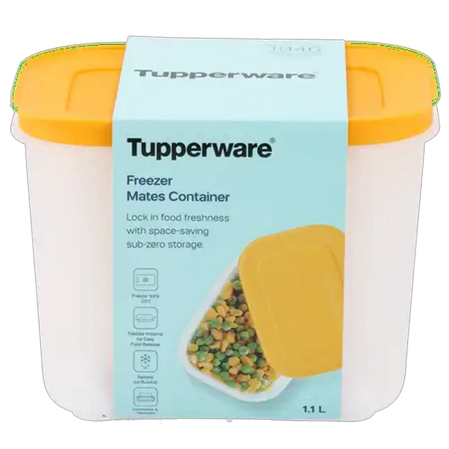 Image of Tupperware Orange Freezer Mates Container 1.1L