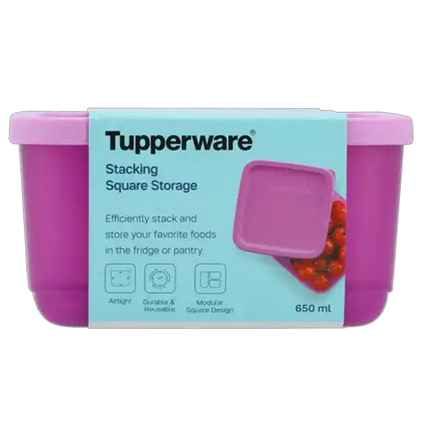 Image of Tupperware Purple Cubix Container 650ml