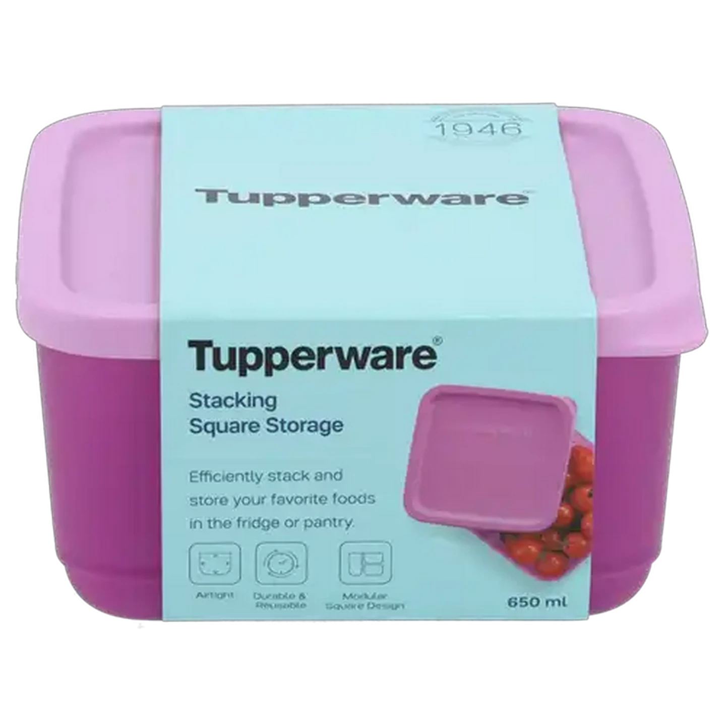 Image of Tupperware Purple Cubix Container 650ml