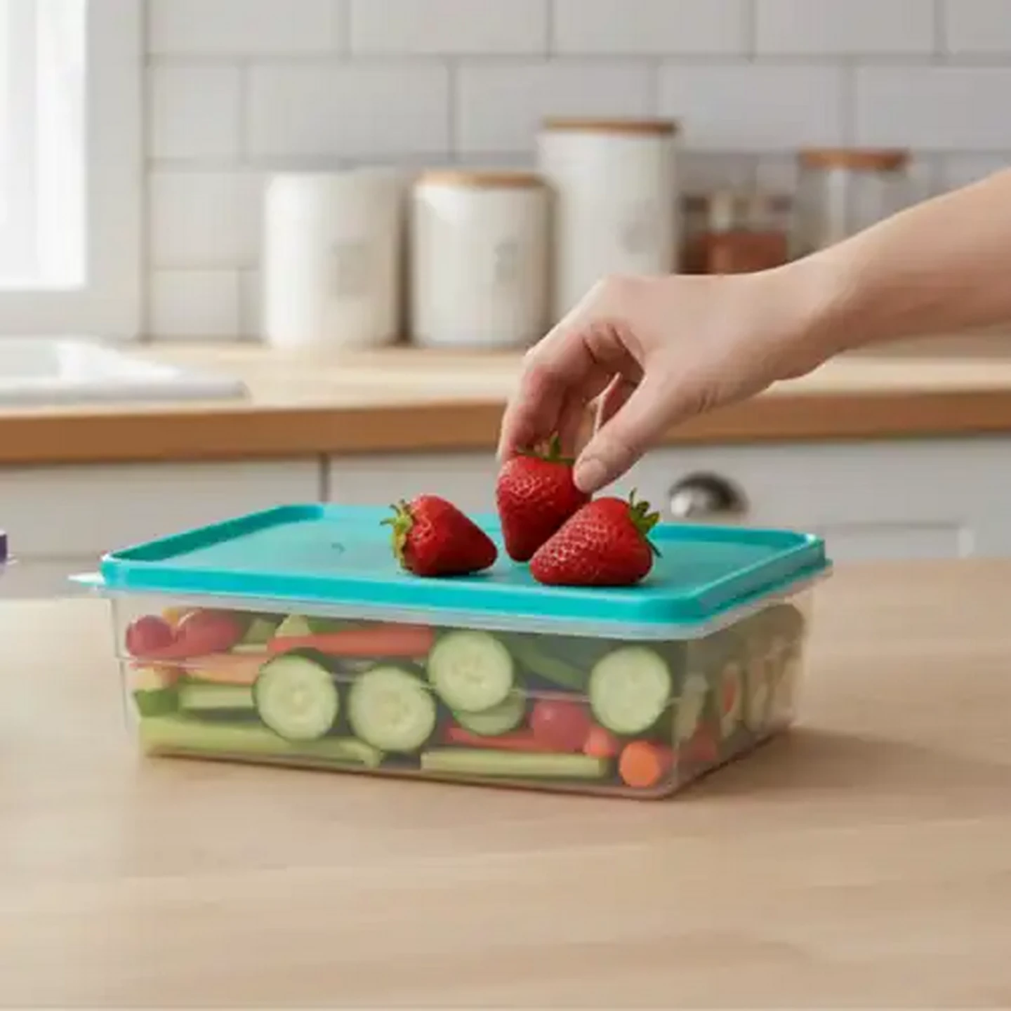 Image of ADDIS Square Plastic Container 2L (Colour May Vary)