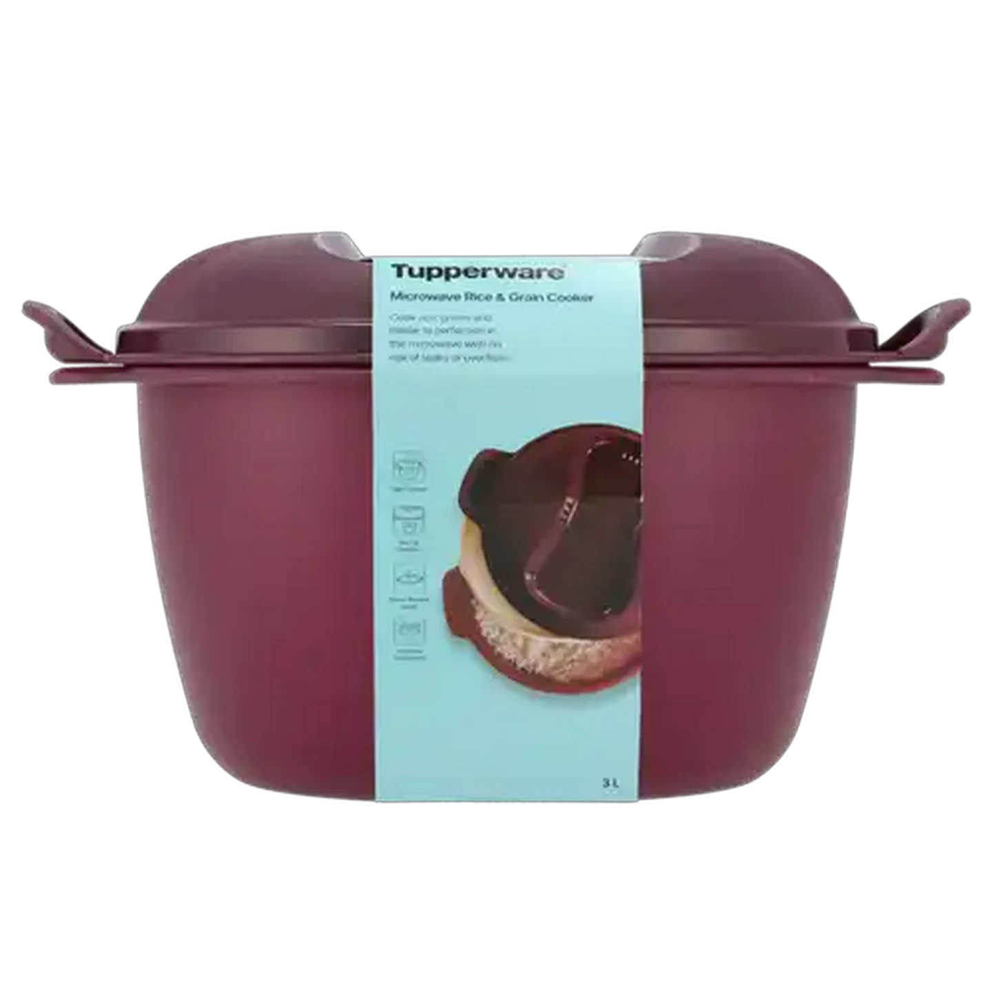 Image of Tupperware Purple Microwave Rice & Grain Cooker 3L