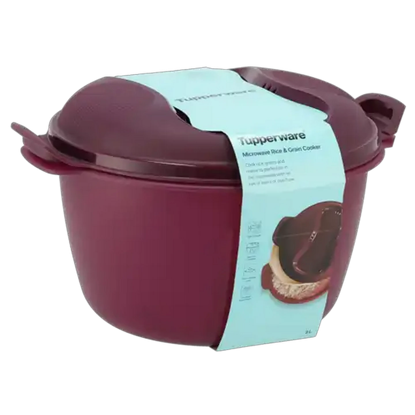 Image of Tupperware Purple Microwave Rice & Grain Cooker 3L