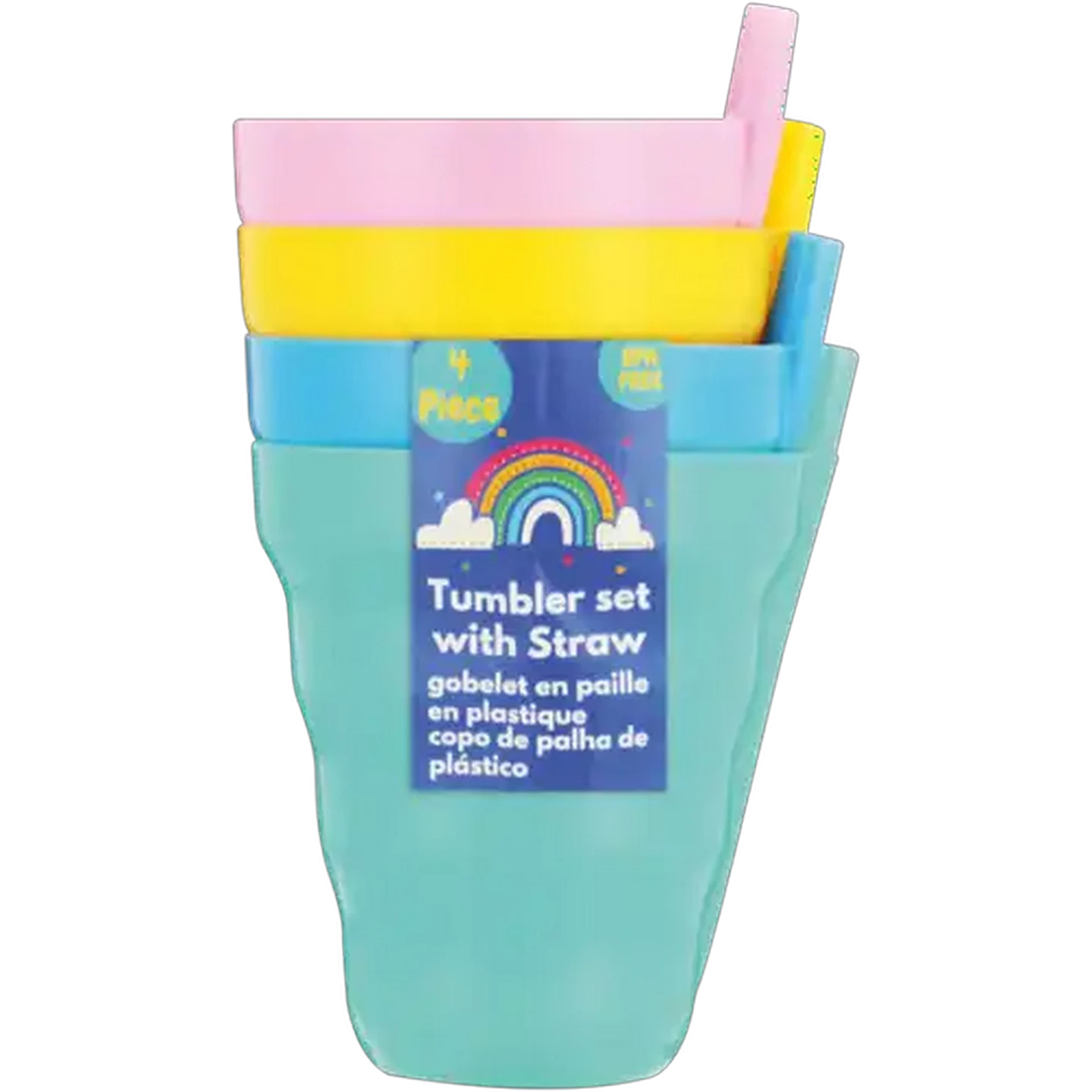 Image of Kids Tumbler With Straw Set 4 Piece