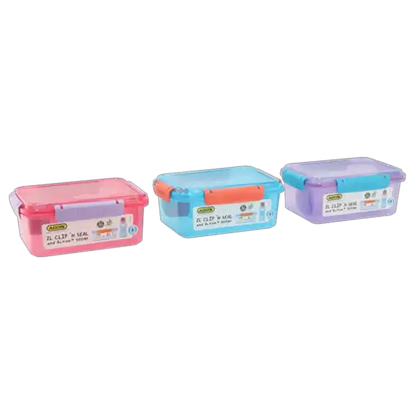 Image of ADDIS Clip 'n Seal Lunch Box & Active+ Bottle Set 2 Piece (Colour May Vary)