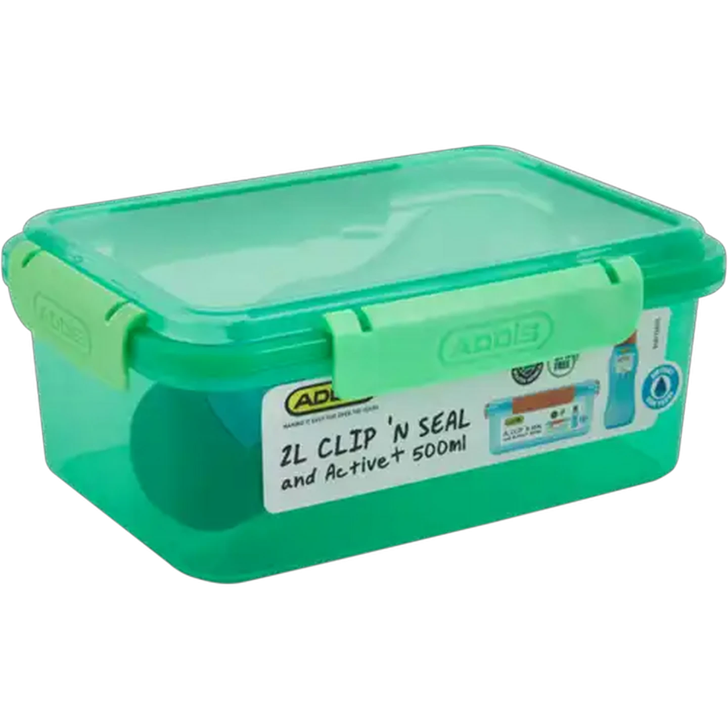 Image of ADDIS Clip 'n Seal Lunch Box & Active+ Bottle Set 2 Piece (Colour May Vary)