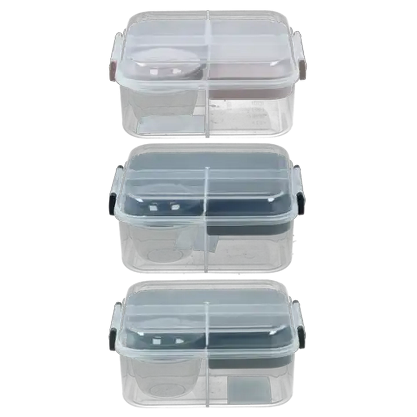 Image of Lunch To Go Plastic Lunch Box with Yoghurt Pot (Colour May Vary)