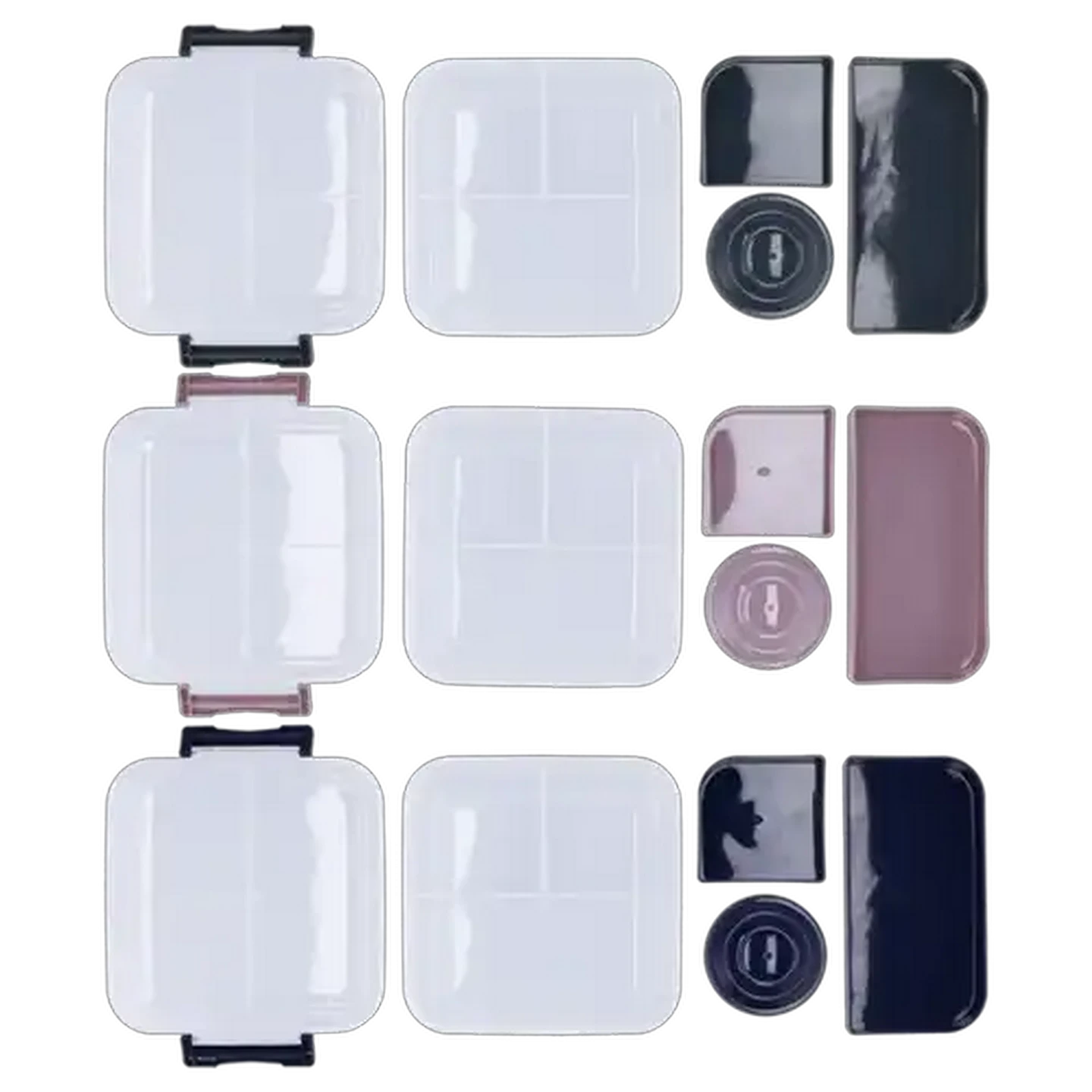 Image of Lunch To Go Plastic Lunch Box with Yoghurt Pot (Colour May Vary)