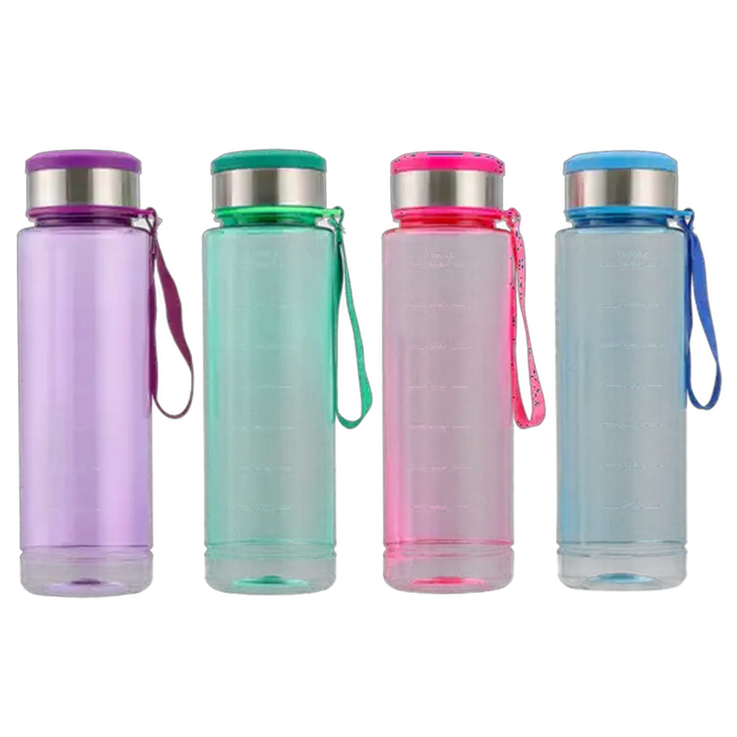 Image of Bottle with Strap Stainless Steel Lid 1L (Colour May Vary)