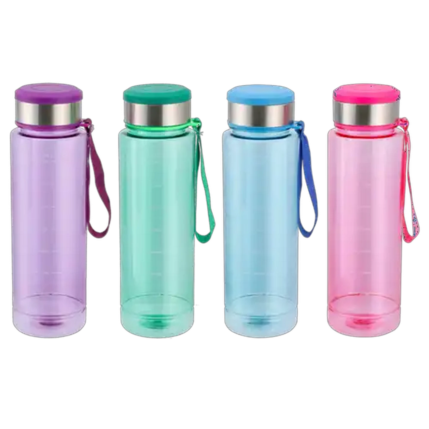 Image of Bottle with Strap Stainless Steel Lid 1L (Colour May Vary)