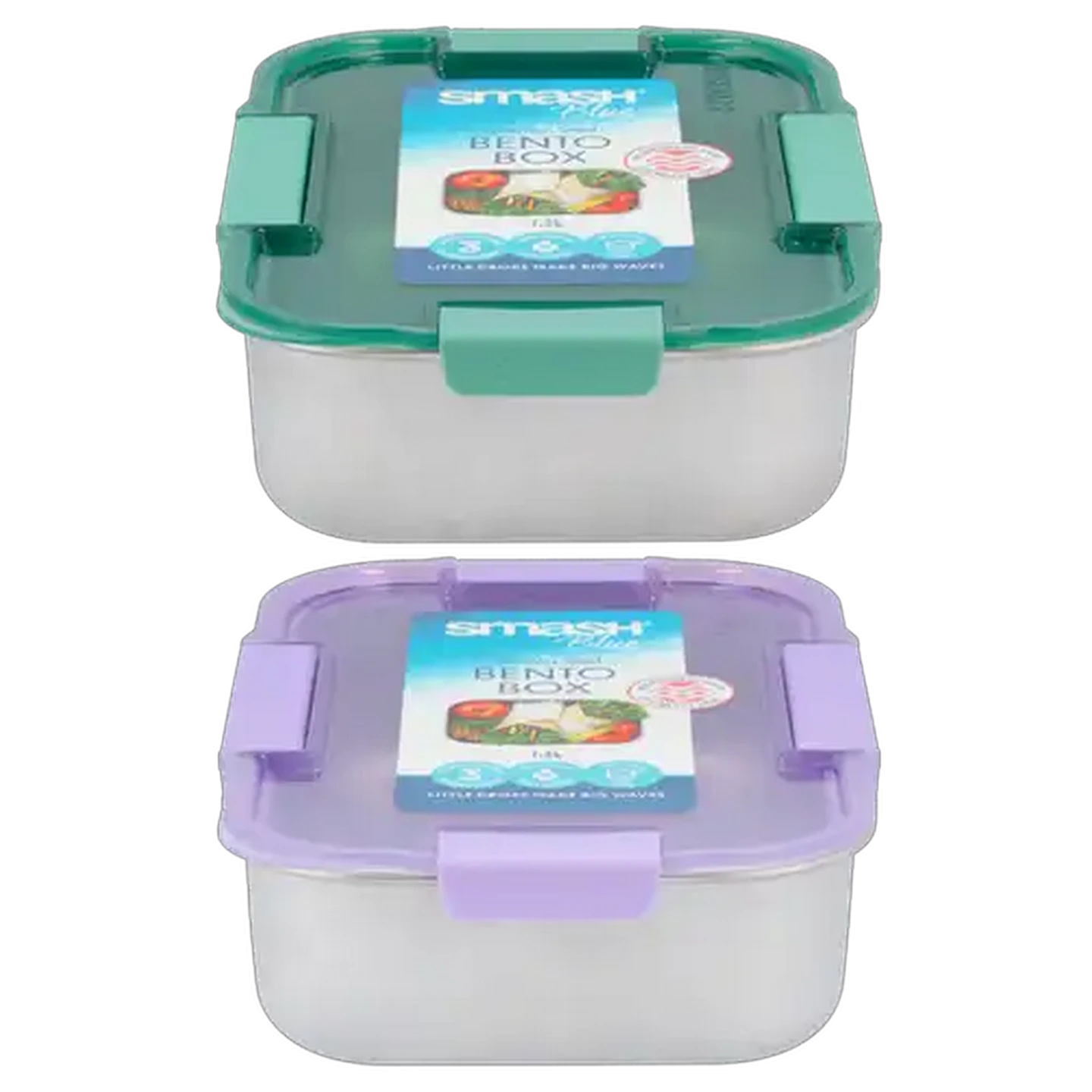 Image of Smash Stainless Steel Bento Lunch Box 1.3L (Colour May Vary)