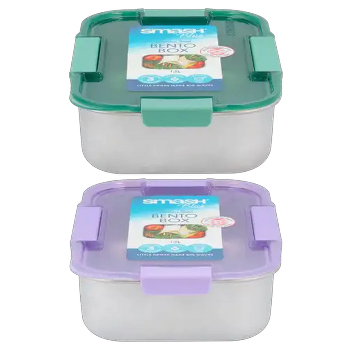 Image of Smash Stainless Steel Bento Lunch Box 1.3L (Colour May Vary)
