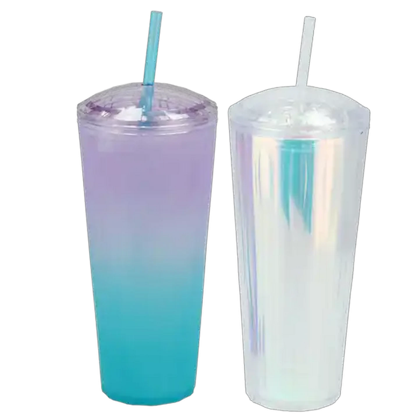 Image of Wavy Tumbler with Straw 680ml (Colour May Vary)