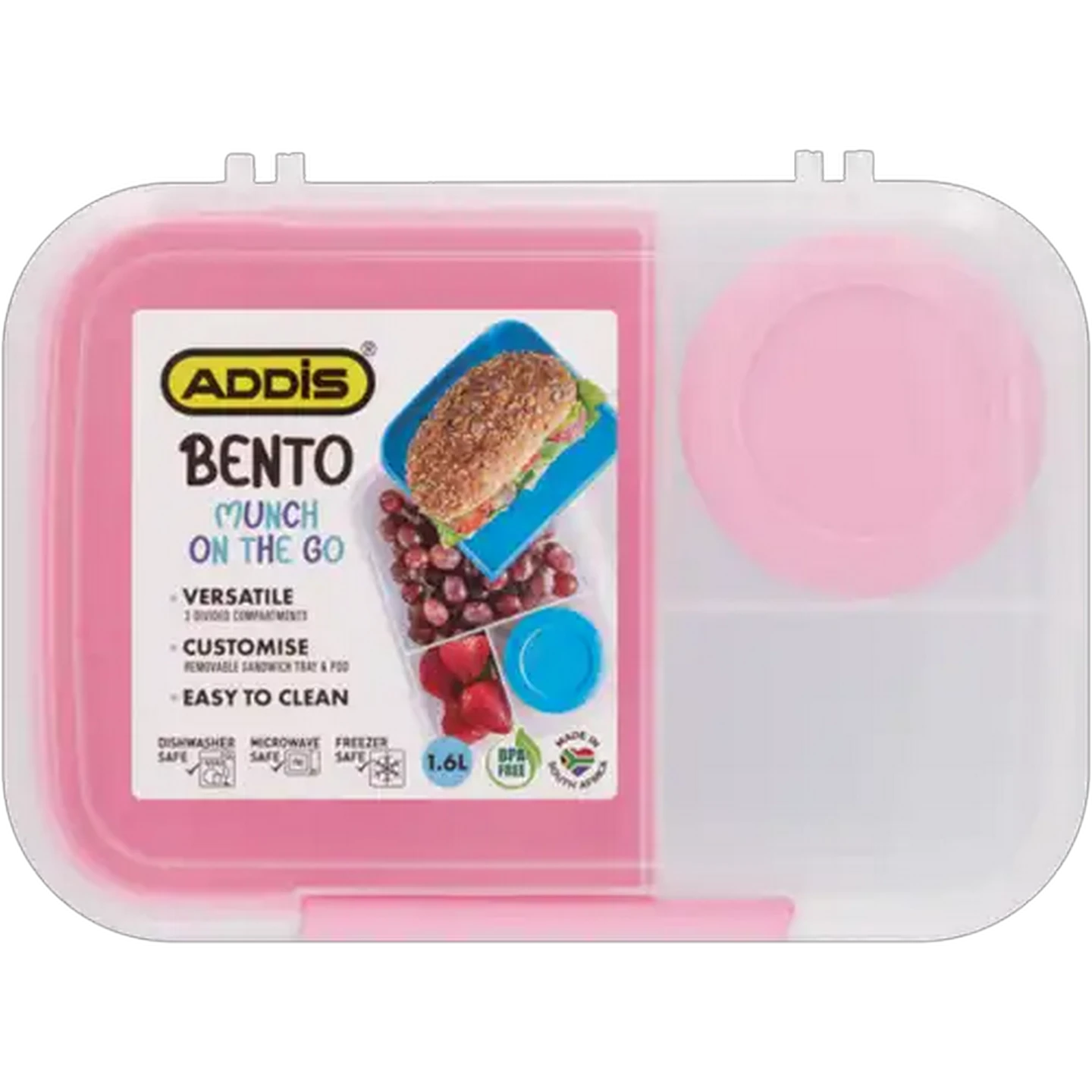 Image of ADDIS Munch On-the-Go Bento Lunch Box 1.6L (Colour May Vary)