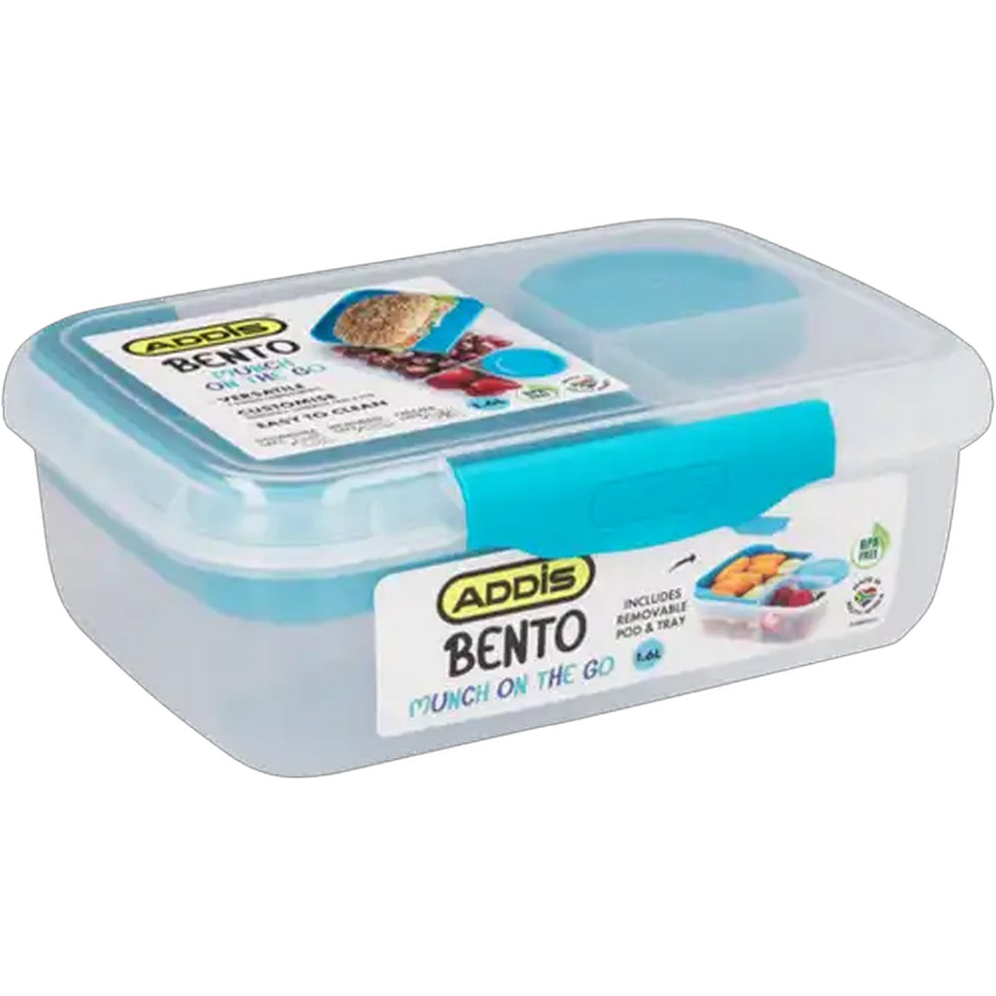 Image of ADDIS Munch On-the-Go Bento Lunch Box 1.6L (Colour May Vary)